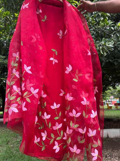 Bougainvilleas Chiffon Suit