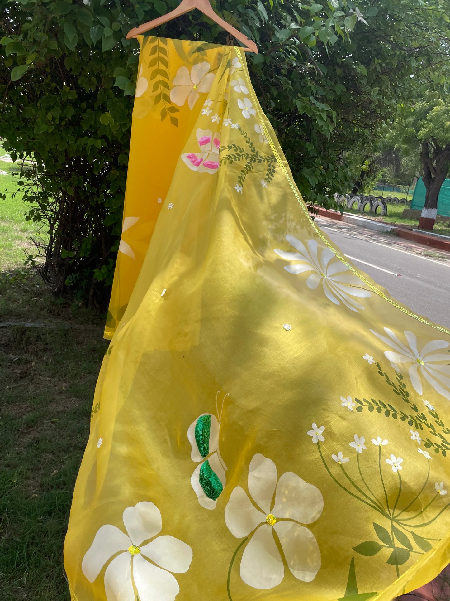 Multi floral Organza Saree