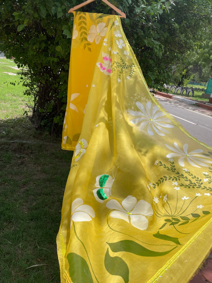 Multi floral Organza Saree