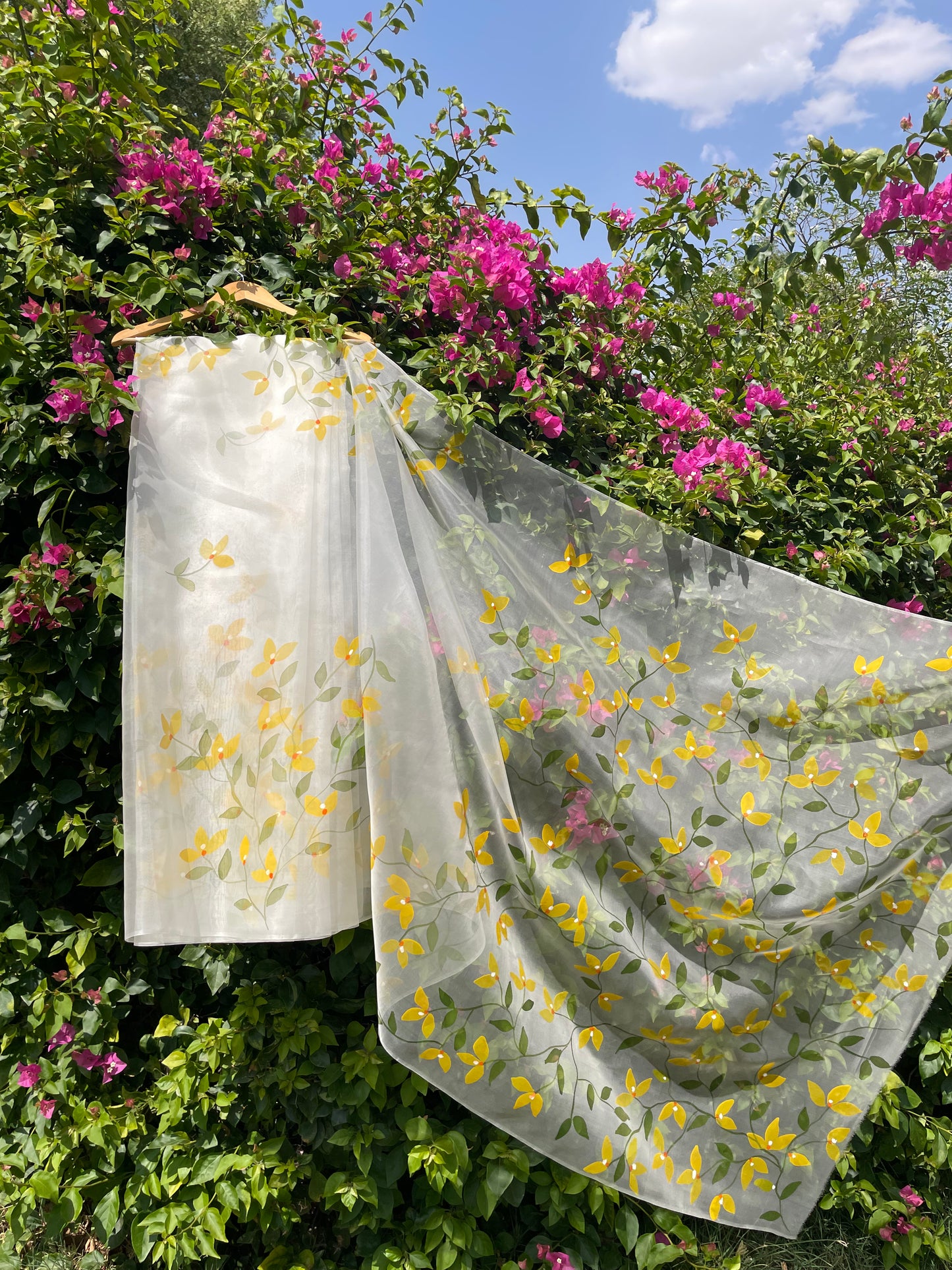 Bougainvilleas Organza Saree