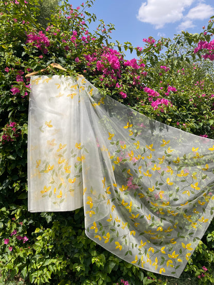 Bougainvilleas Organza Saree