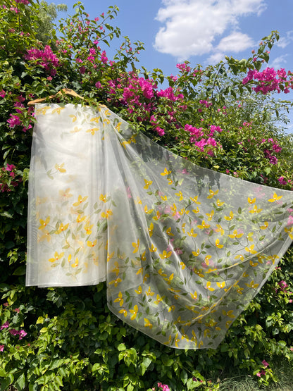Bougainvilleas Organza Saree