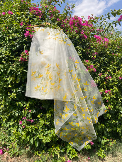 Bougainvilleas Organza Saree
