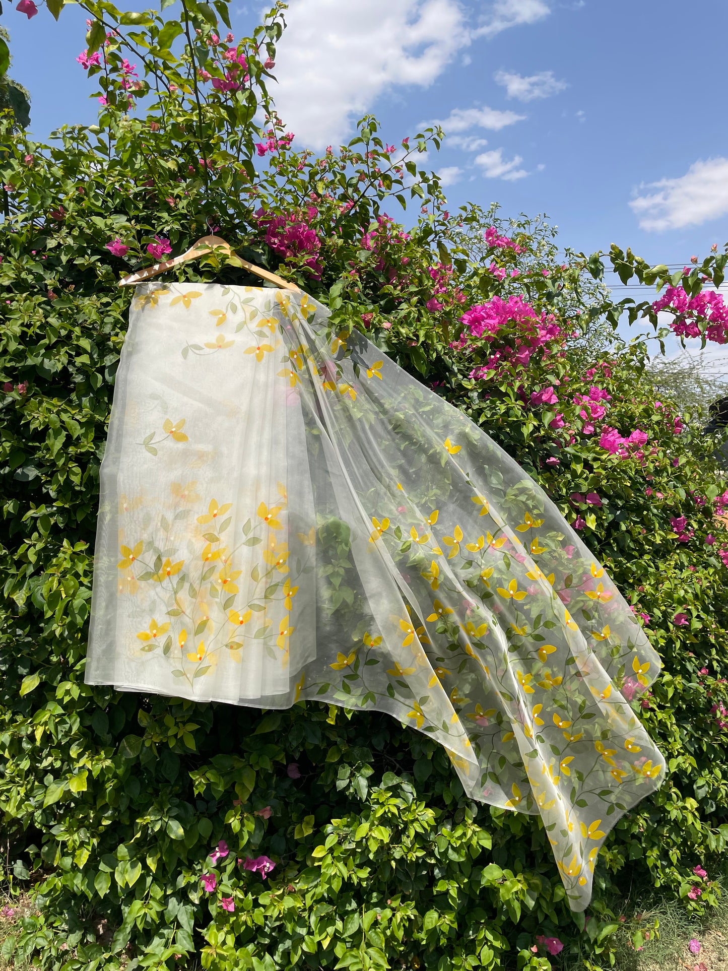 Bougainvilleas Organza Saree