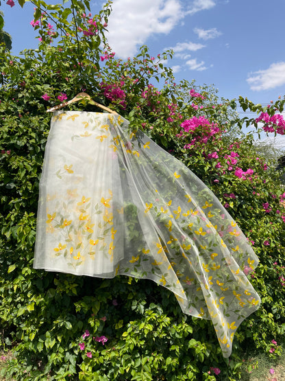 Bougainvilleas Organza Saree