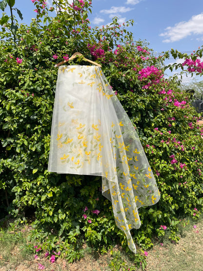 Bougainvilleas Organza Saree