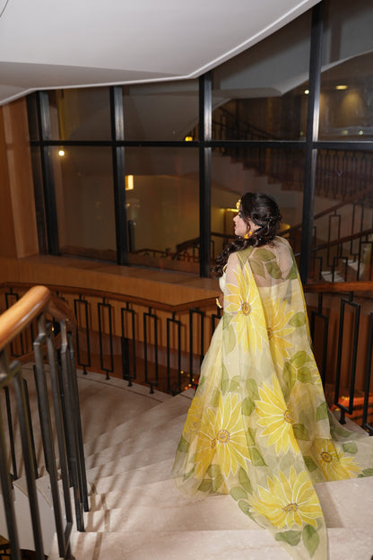 Sunflower Organza Lehenga