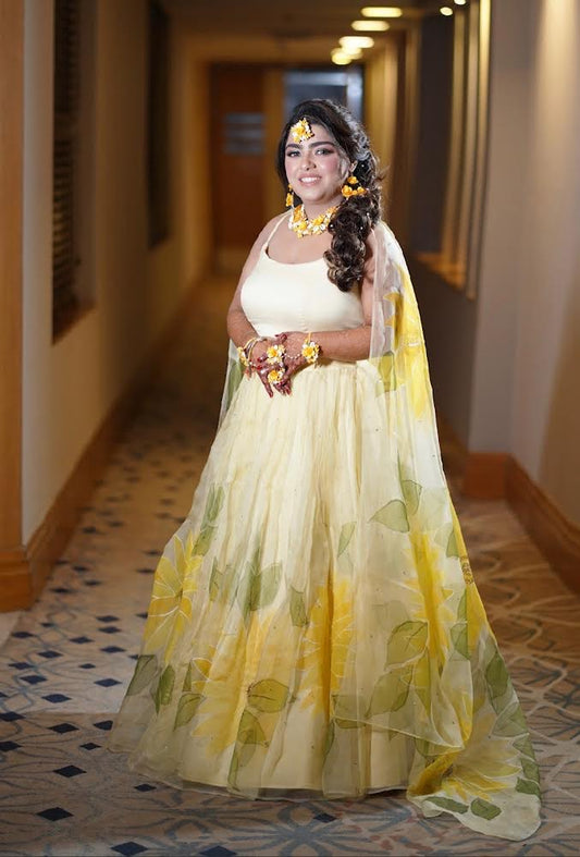 Sunflower Organza Lehenga