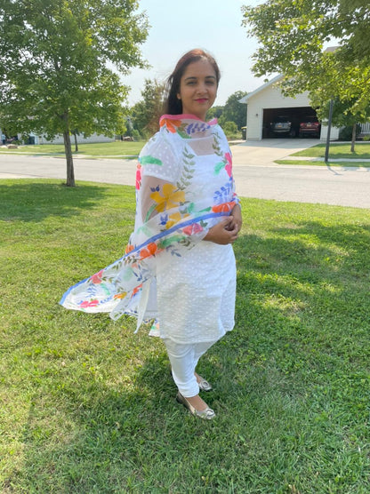 Hibiscus Organza Dupatta