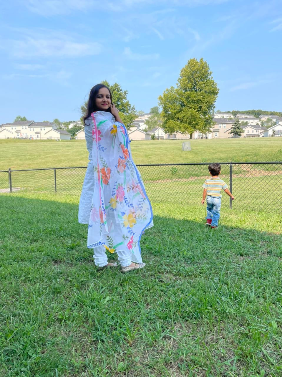 Hibiscus Organza Dupatta