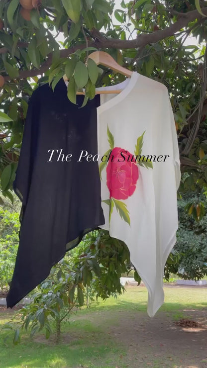 Black & white Crepe Kaftan