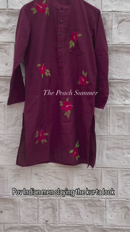 Hibicus Cotton Kurta