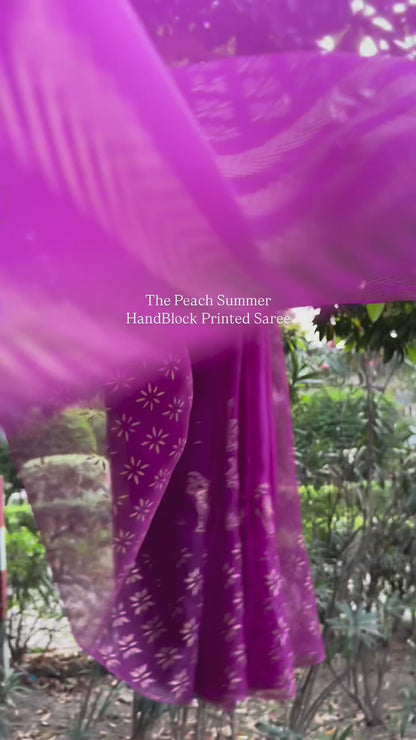 Elephant & Tree Organza Saree
