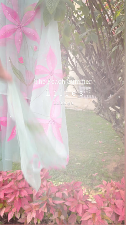 Lilies & Birds Organza Lehenga