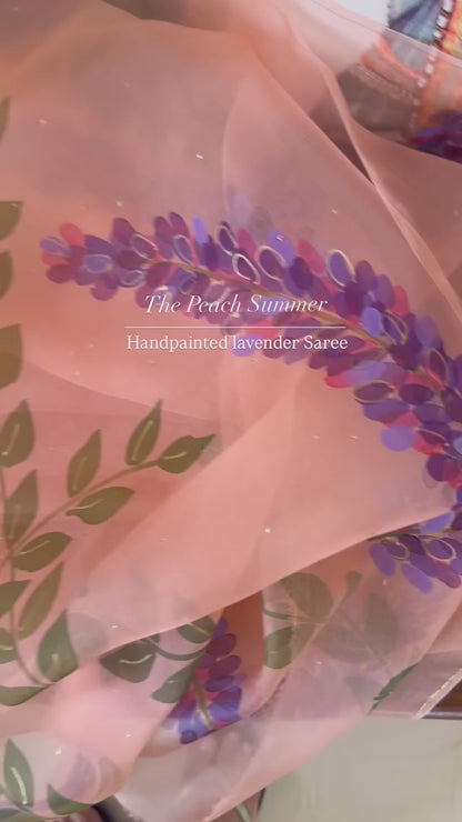 Lavender Organza Saree