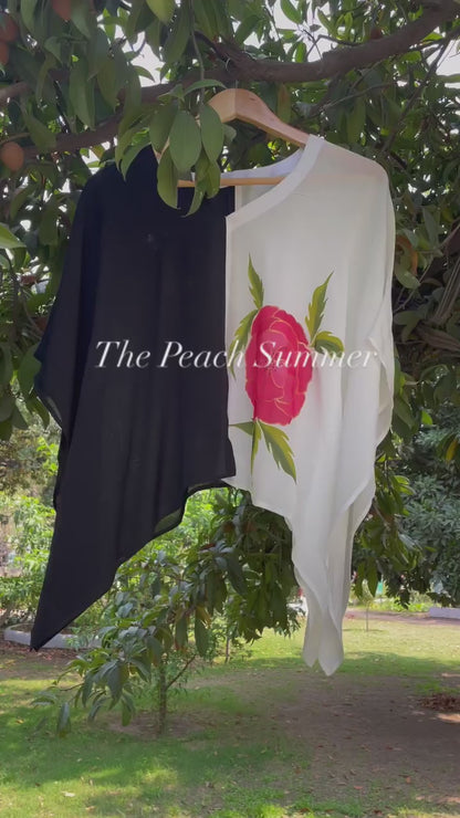 Black & white Crepe Kaftan