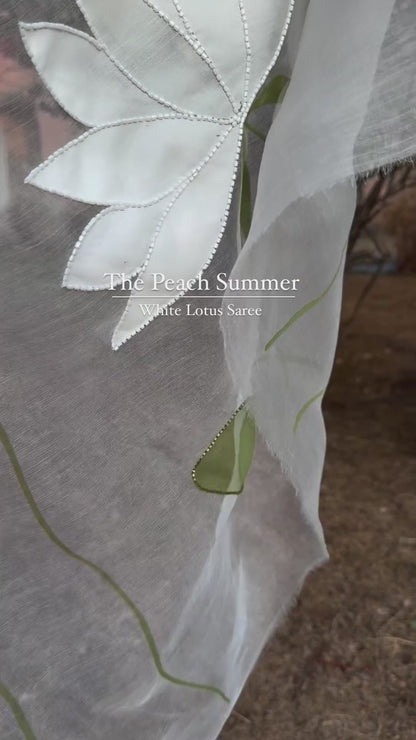 White Lotus Organza Saree